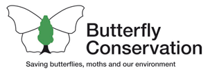 Butterfly Conservation logo depicting a butterfly and the text "Saving butterflies, moths and our environment"